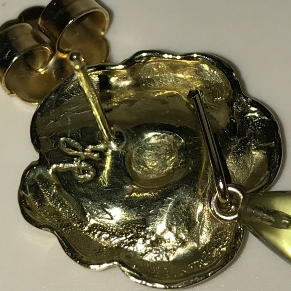 Gorgeous 18Kt gold  detachable gem drop earrings - Picture 8 of 16